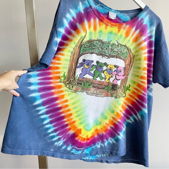 Grateful Dead 1990 Vintage 25th Anniversary Tie-Dye Rock T-Shirt - Picture 2 of 8